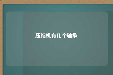 压缩机有几个轴承 