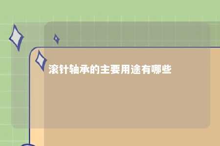 滚针轴承的主要用途有哪些 