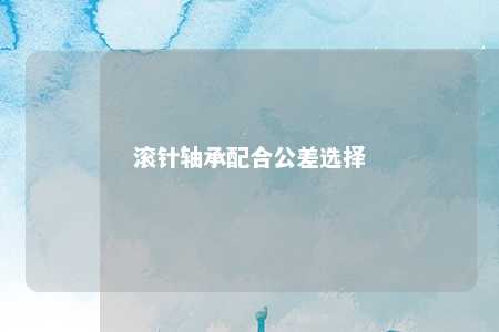 滚针轴承配合公差选择 